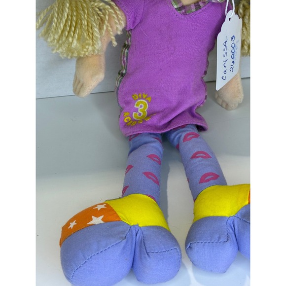 Carissa Rag Doll Blonde Pigtails Purple Dress Lip Print Leggings Shoes - Picture 6 of 11